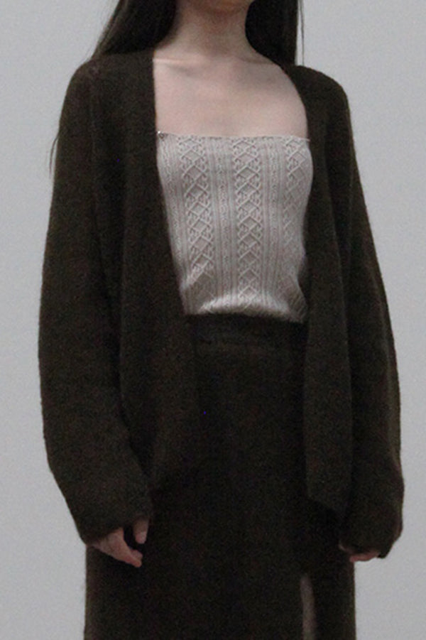 SWAYING/KNIT seamless mohair suit SW212SZ68 brown PS16